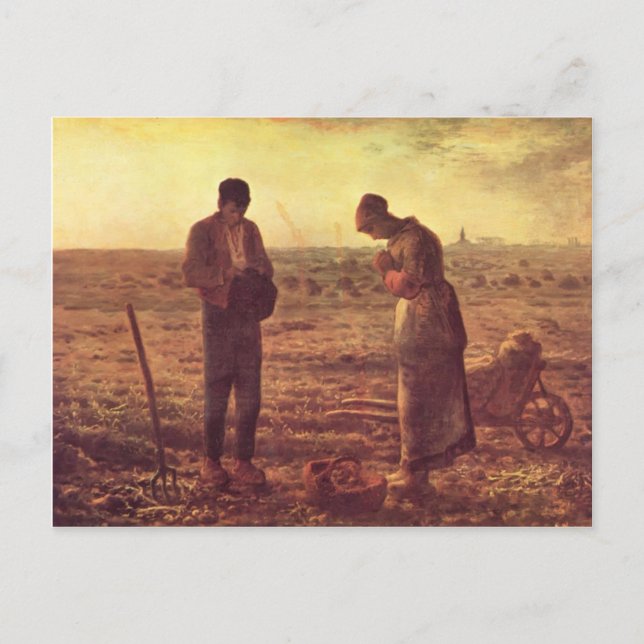 Cartão Postal Jean-Francois Millet- The Angelus (Frente)