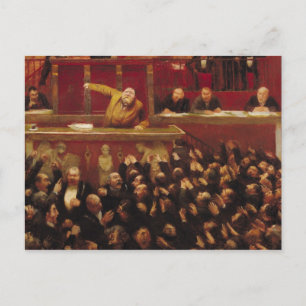 Cartão Postal Jean Jaures falando no Tribune