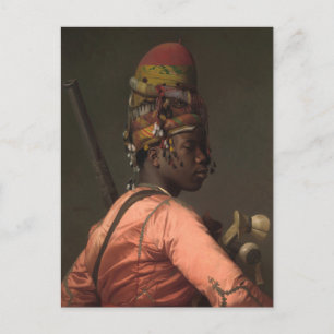 Cartão Postal Jean-Leon Gerome Black Bashi-Bazouk por volta de 1