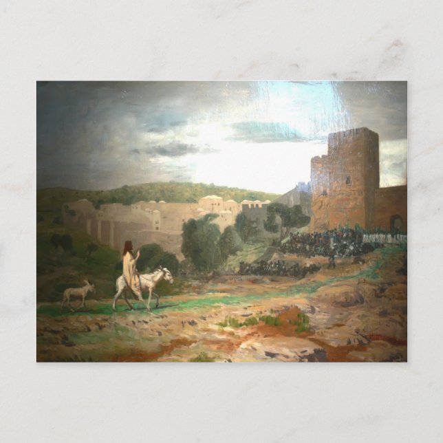 Cartão Postal Jean-Leon Gerome - Entrada do Cristo em Jerusalém (Frente)