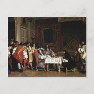 Cartão Postal Jean-Leon Gerome- Luís XIV e Moliere