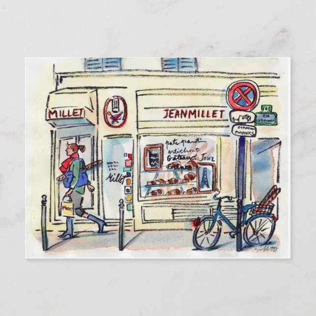 Cartão Postal Jean Millet Patisserie Paris por Carol Gillott (Frente)