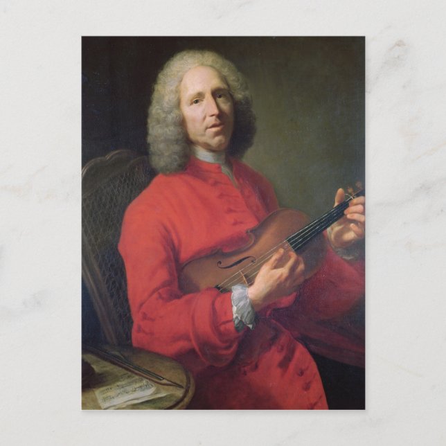 Cartão Postal Jean-Philippe Rameau com um violino (Frente)