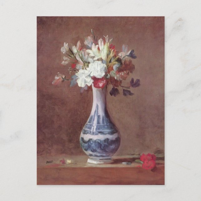 Cartão Postal Jean Simeon Chardin - Vida estática, flores em um  (Frente)