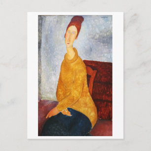 Cartão Postal Jeanne Hebuterne em Suéter Amarelo, Modigliani