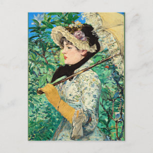 Cartão Postal Jeanne Primavera, famosa pintura de Edouard Manet