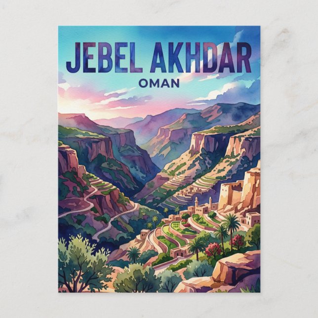 Cartão Postal Jebel Akhdar Omã (Frente)