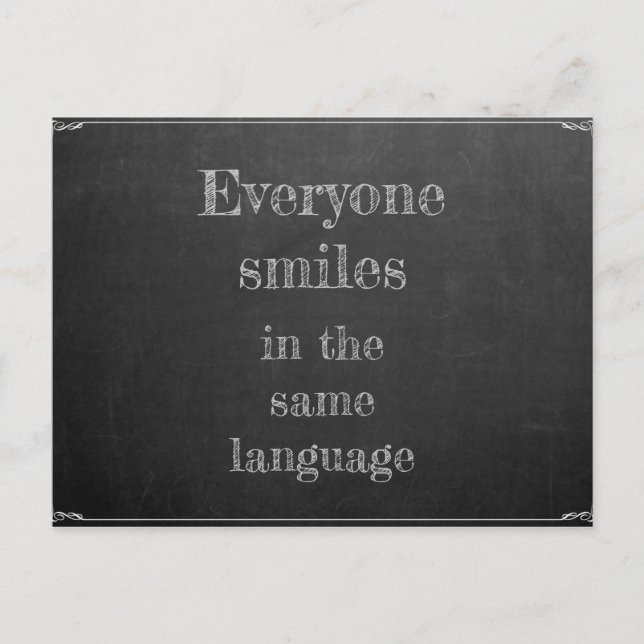 Cartão Postal Jeder lächelt em derselben Sprache (Frente)