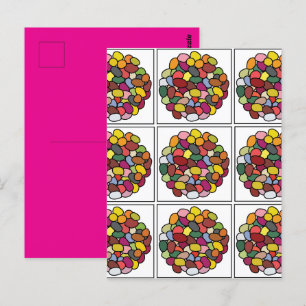 Cartão Postal Jelly Bean Colorful Jelly Bean