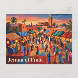 Cartão Postal Jemaa el-Fnaa Marrocos