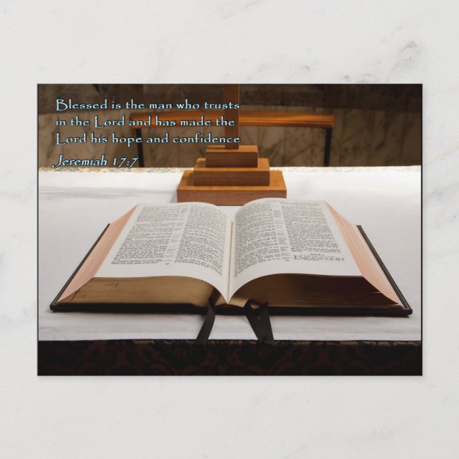 Cartão Postal Jeremiah 17:7 Bíblia (Frente)