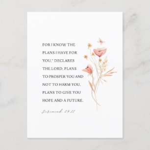 Cartão Postal Jeremiah 29:11 Eu sei os planos que tenho para voc