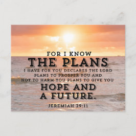 Cartão Postal Jeremiah 29:11 Porque eu conheço os Planos do Sol