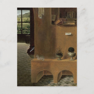 Cartão Postal Jerome em seu estudo, c.1475