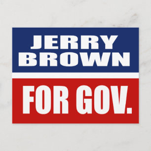 CARTÃO POSTAL JERRY BROWN PARA GOVERNADOR