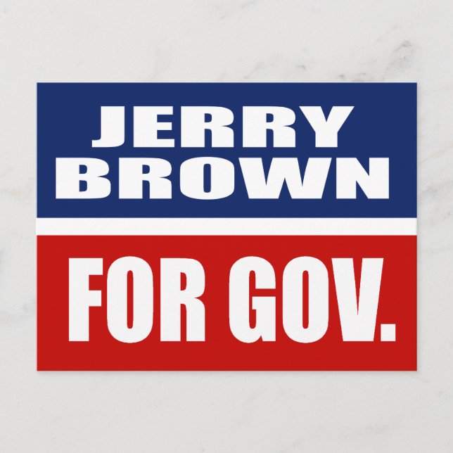 CARTÃO POSTAL JERRY BROWN PARA GOVERNADOR (Frente)