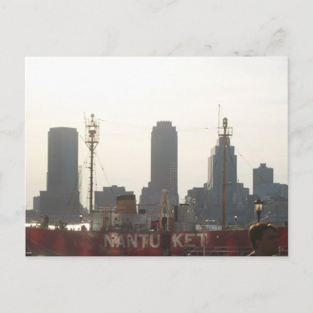 Cartão Postal Jersey City como visto em Manhattan (Frente)