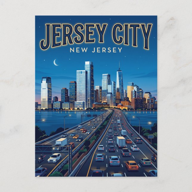 Cartão Postal Jersey City Nova Jérsei (Frente)