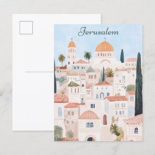 Cartão Postal Jerusalem Gouache - Viagem