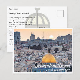Cartão Postal Jerusalém Israel com Domo da Rocha