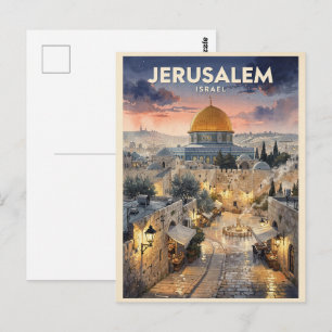 Cartão Postal Jerusalém Israel Viagem Vintage