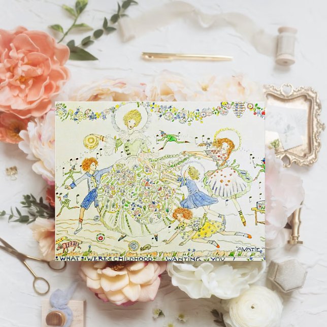 Cartão Postal Jessie M. King Dedicado à tia Postcard (Criador carregado)