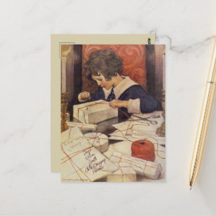 Cartão Postal Jessie Wilcox Smith Child Wraping Apresenta Postc