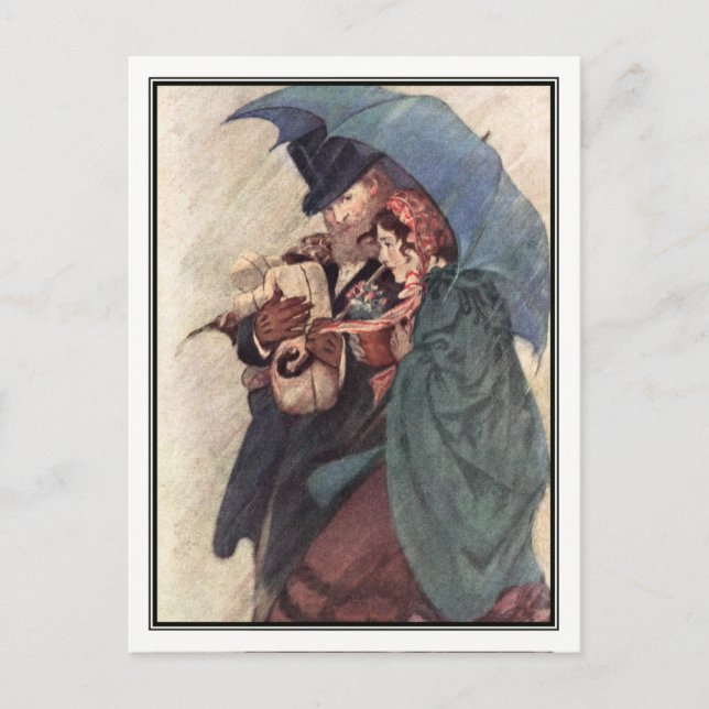 Cartão Postal Jessie Willcox Smith - Jo e Professor Bhaer (Frente)