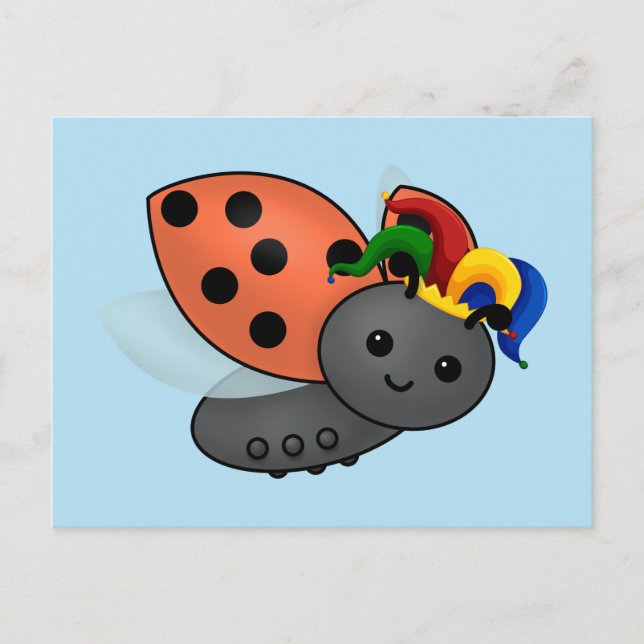Cartão Postal Jester Ladybug Classic Round Sticker (Frente)
