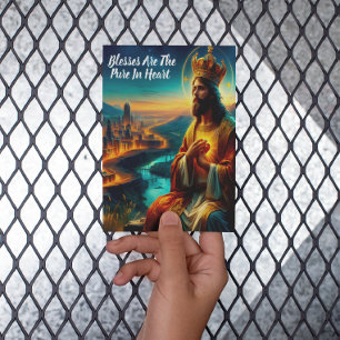 Cartão Postal Jesus Adornado Com uma Coroa Majestosa