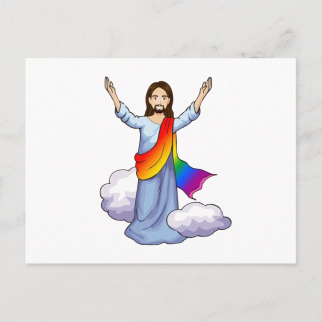 Cartão Postal Jesus Arco-íris (Frente)