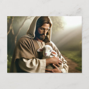 CARTÃO POSTAL JESUS & CORDEIRO BOM PASTOR