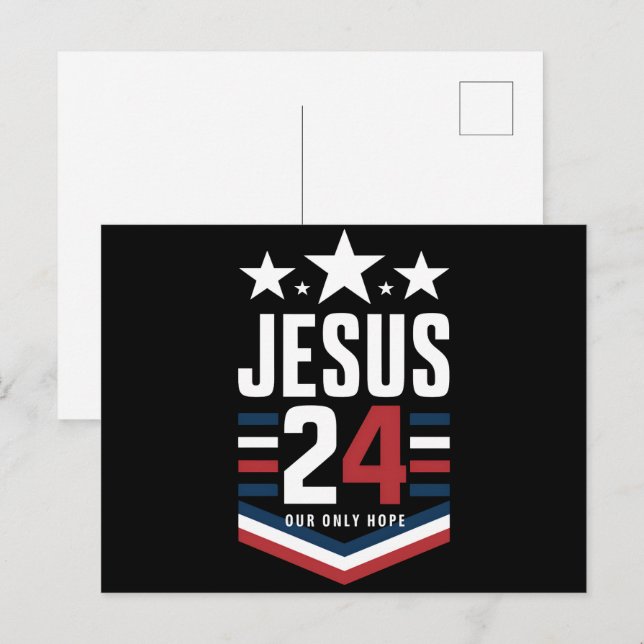 Cartão Postal Jesus Cristo 2024 Presidente EUA Eleição Política (Frente/Verso)