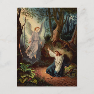Cartão Postal Jesus Cristo com anjo