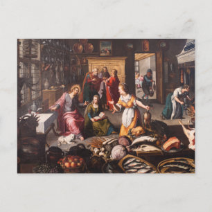Cartão Postal Jesus Cristo com Martha e Mary - Joos Goemaere
