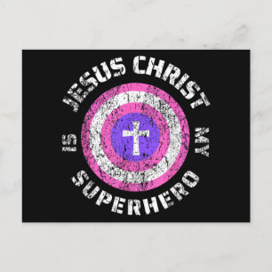 Cartão Postal Jesus Cristo é meu super-herói Jesus