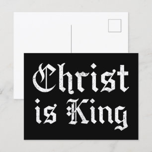 Cartão Postal Jesus Cristo é Rei Arte Grunge Gothic Blackletter