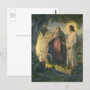 Cartão Postal Jesus Cristo Ressuscitado pelo Túmulo por ML Greer