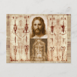 Cartão Postal Jesus Cristo Sudário de Turim Santo Rosto