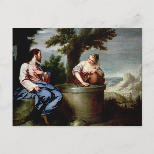 Cartão Postal Jesus e a Mulher Samaritana (Frente)