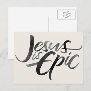 Cartão Postal Jesus é Epic Religioso que ilumina Cristo Cristã