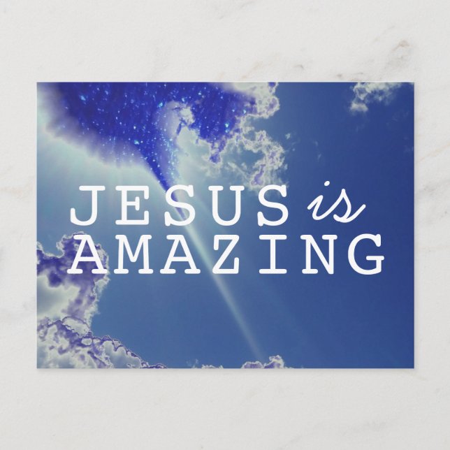 Cartão Postal Jesus é incrível com estrelas do céu (Frente)