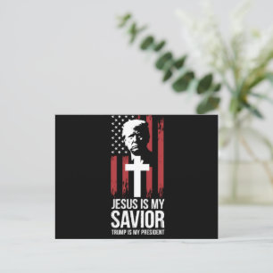 Cartão Postal Jesus É Meu Salvador Trump É Meu Presidente Trump 