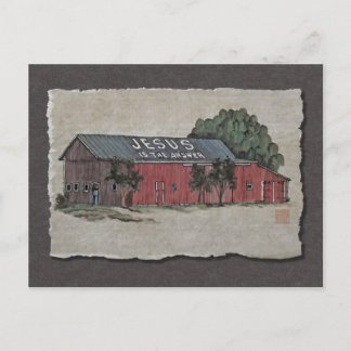 Cartão Postal Jesus É O Barn Da Resposta