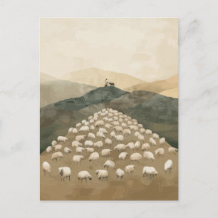 Cartão Postal Jesus Encontra a Ovelha Perdida Ilustração
