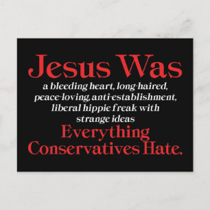Cartão Postal Jesus Era um Liberal de Coração Sangrando - Anti G