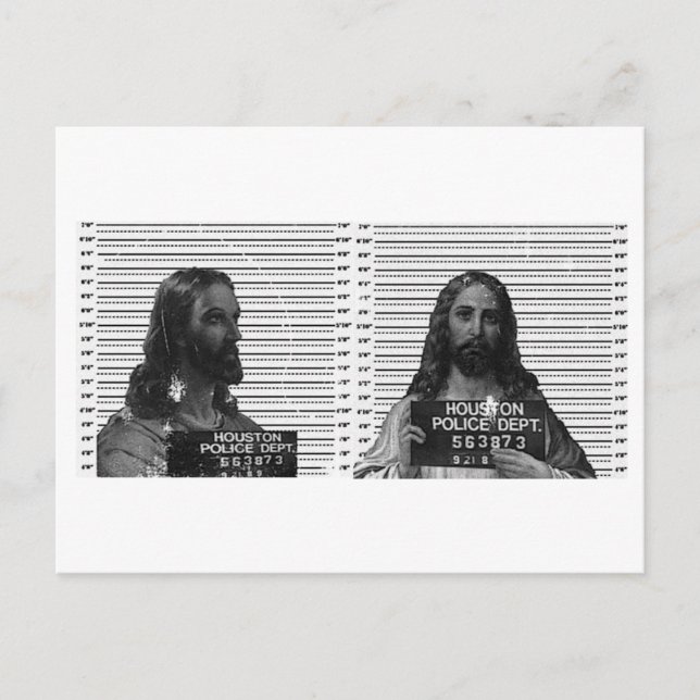Cartão Postal Jesus Mugshot (Frente)