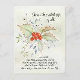 Cartão Postal JESUS O maior presente de todos os Natal do John 3