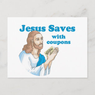 CARTÃO POSTAL JESUS SALVA COM CUPÕES