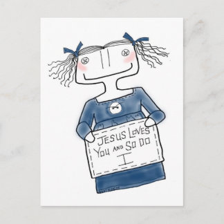 Cartão Postal Jesus Te Ama Garota